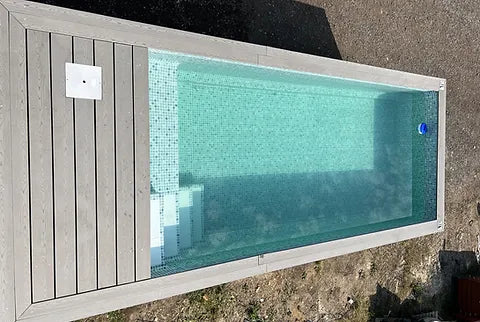 PISCINA CONTENEDOR 20 PIES JET DE NATACIÓN GRIS ANTRACITA